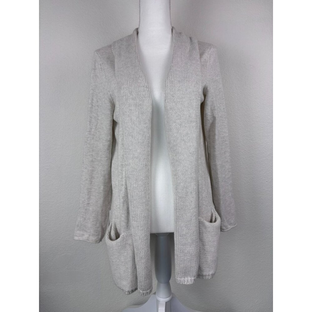 J. Jill women's small grey open front cotton cashmere knit cardigan sweater‎
